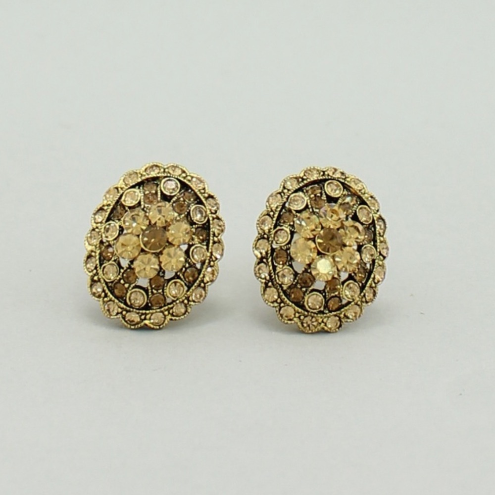 Victorian Crystal Clip on Earrings